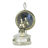 Vintage kerosene lamp with reflective mirror
