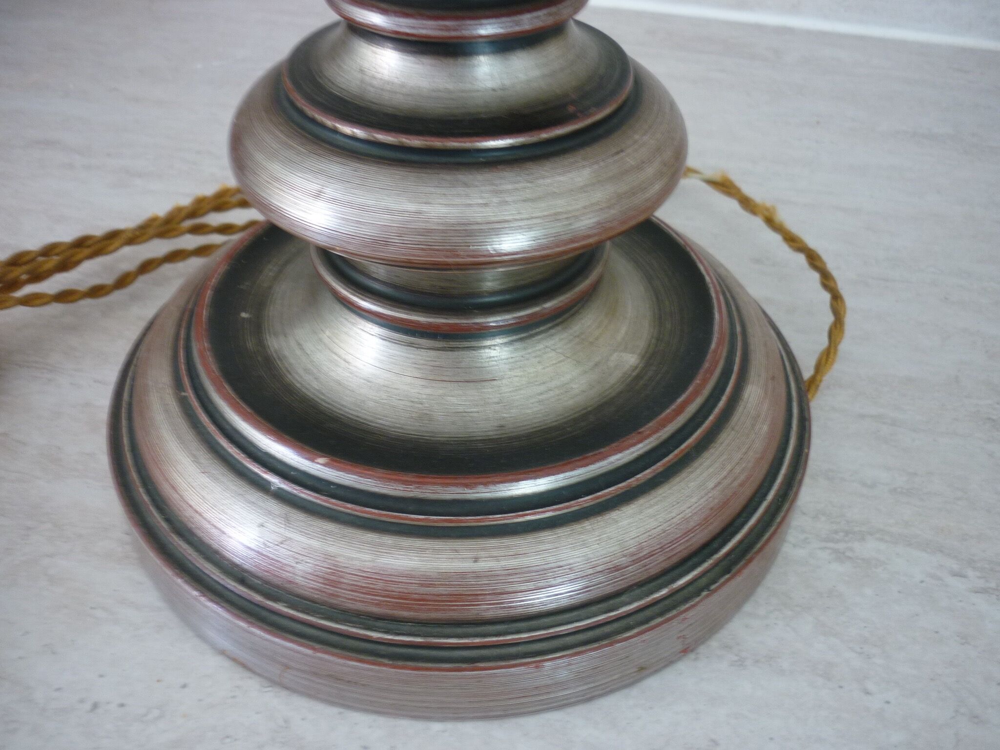 Old turned wooden lamp foot