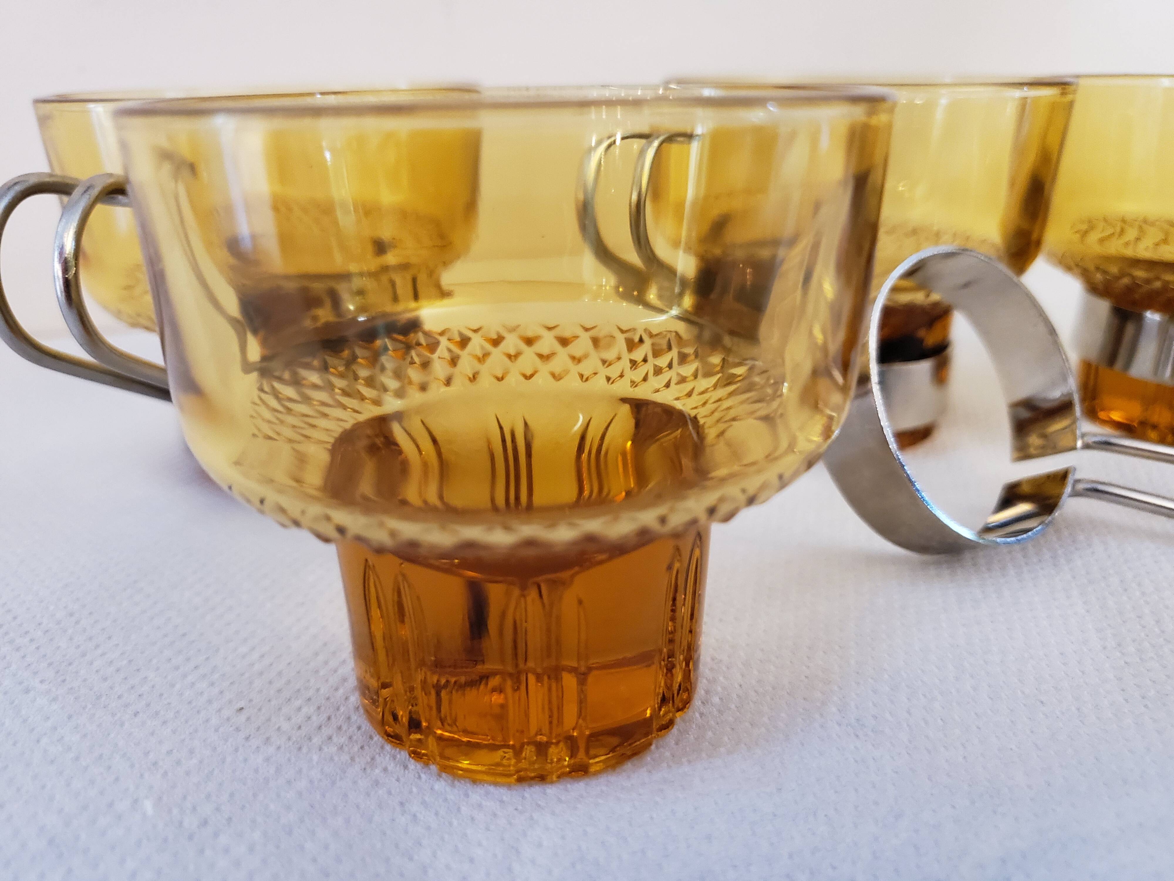 Amber glass cups