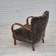 1950s, Danish design, reupholstered armchair, genuine sheepskin "Wellington".