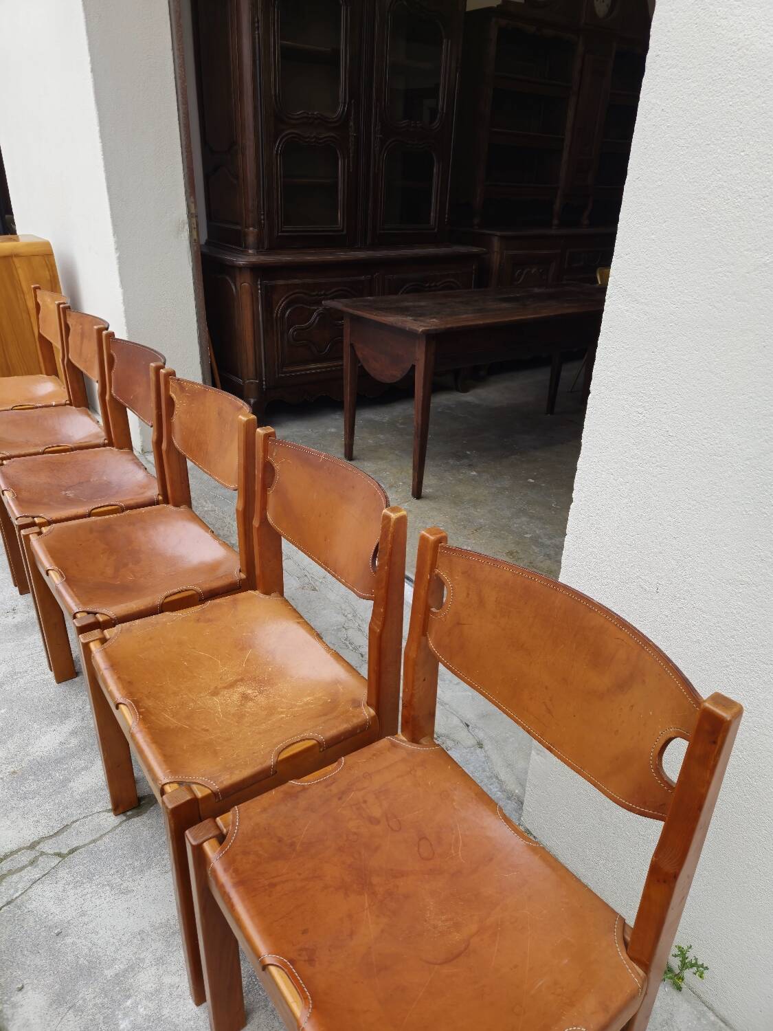 Dining room set table and 6 chairs Maison Regain in Elm