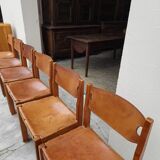 Dining room set table and 6 chairs Maison Regain in Elm