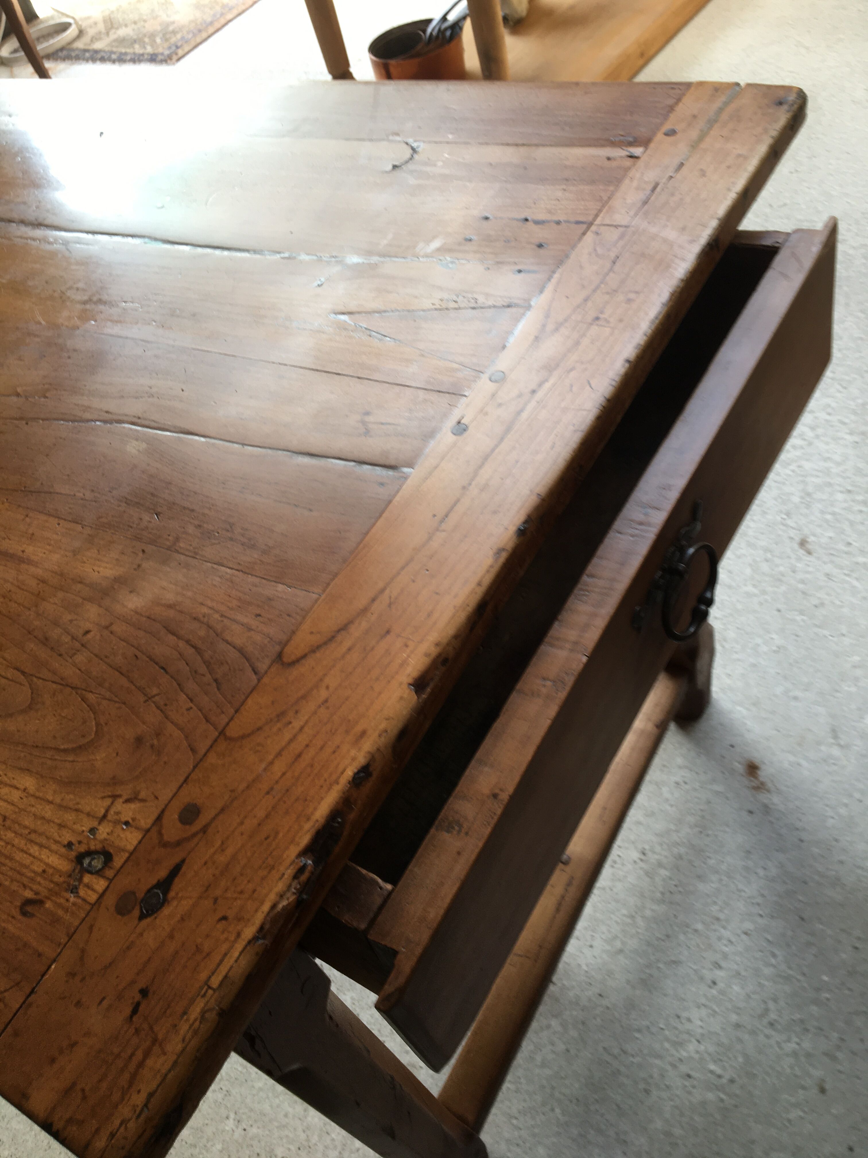 19th-century cherry farm table