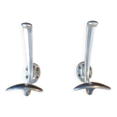 Set of 2 old aluminum hooks