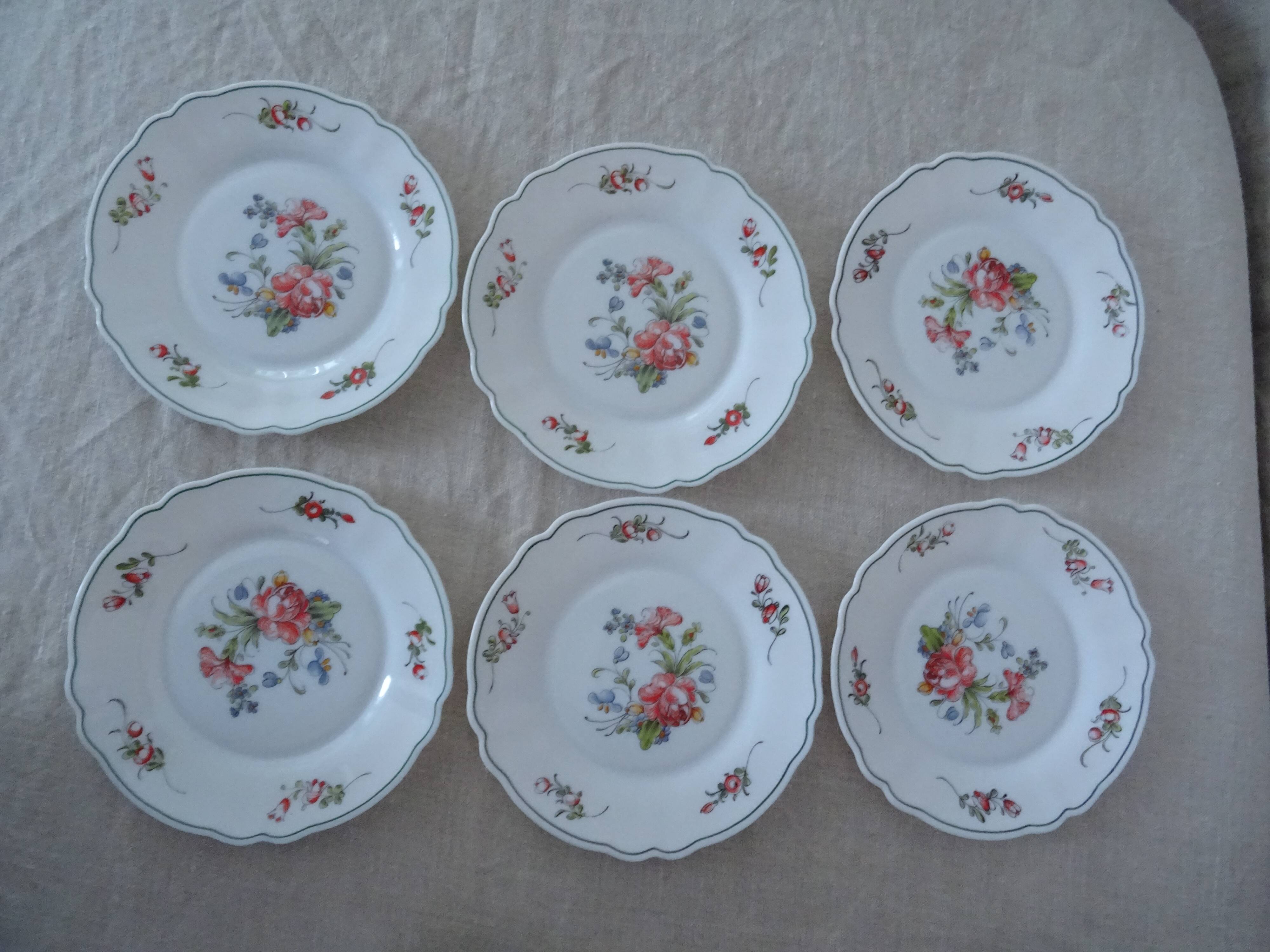 18 plates ronsard, flowers Arcopal 6 x plate hollow dessert