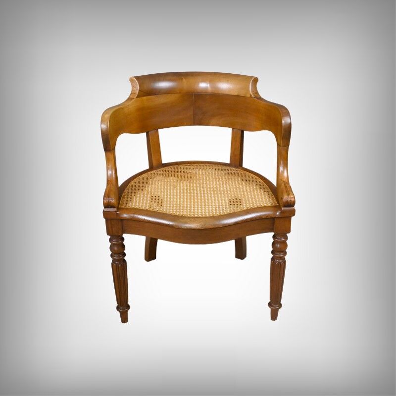 Walnut office chair, Louis-Philippe period – early 19th century