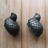 Art Deco quail salt cellars
