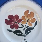 6 flat plates E. Charbonnier, Salins, Terre de Fer, countryside model, made in France, vintage