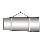 Small metal triptych mirror 42x15cm
