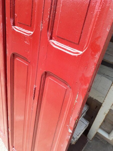 Lot shutters / doors / 6 elements solid wood patinated ep 1940 - 181 cm