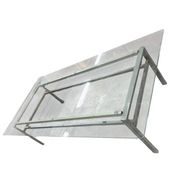 XL vintage coffee table in glass and chrome