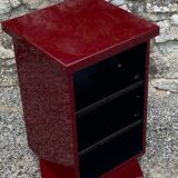 Square plexiglass shelf, burgundy red, david lange vintage 1980