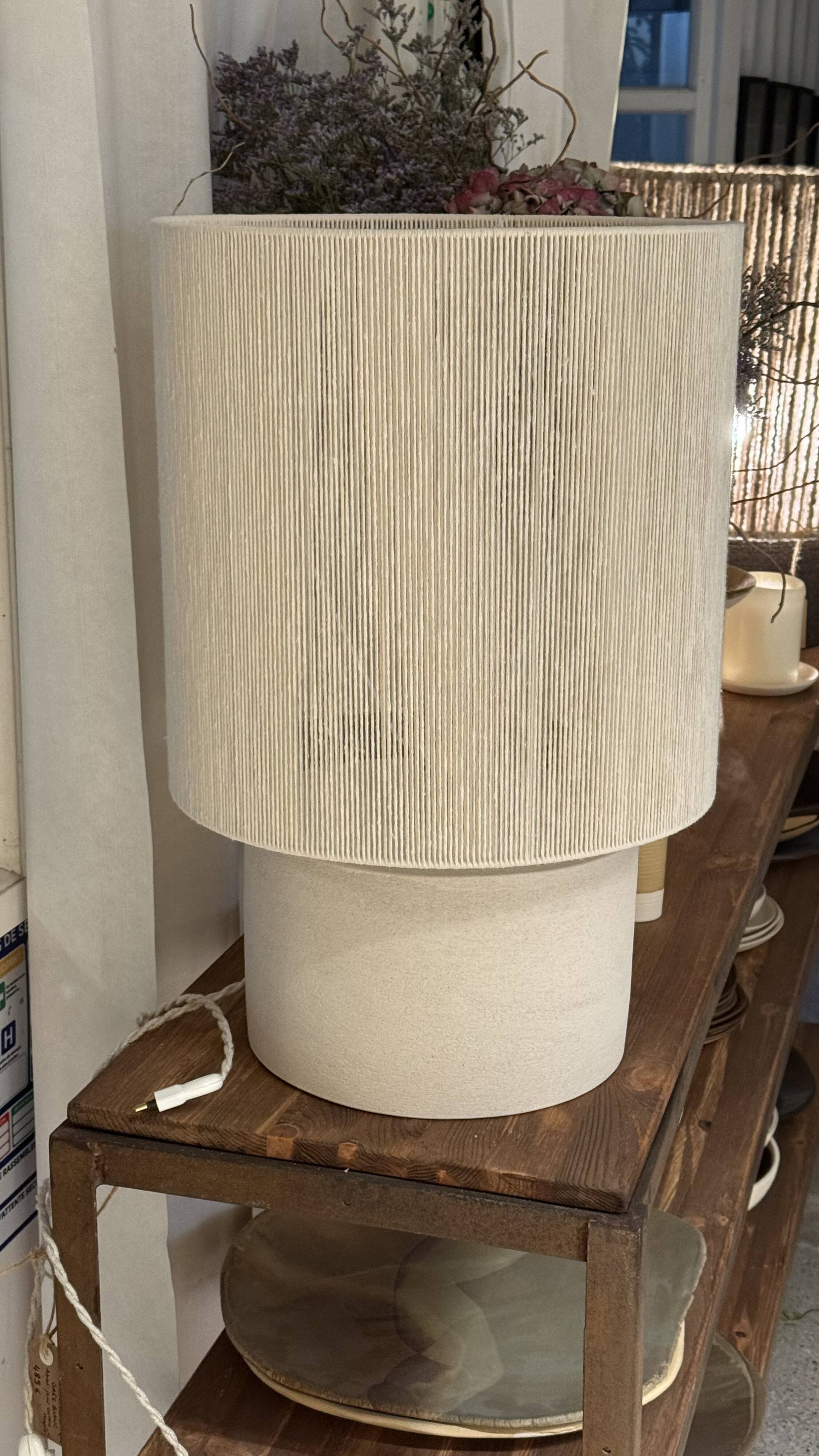 White Stone Table Lamp