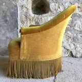 Vintage Mustard Yellow Fringed Toad Chair