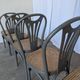 Ensemble de 6 chaises de salle à manger vintage grises en bois cintré : style Thonet, assise en cannage.