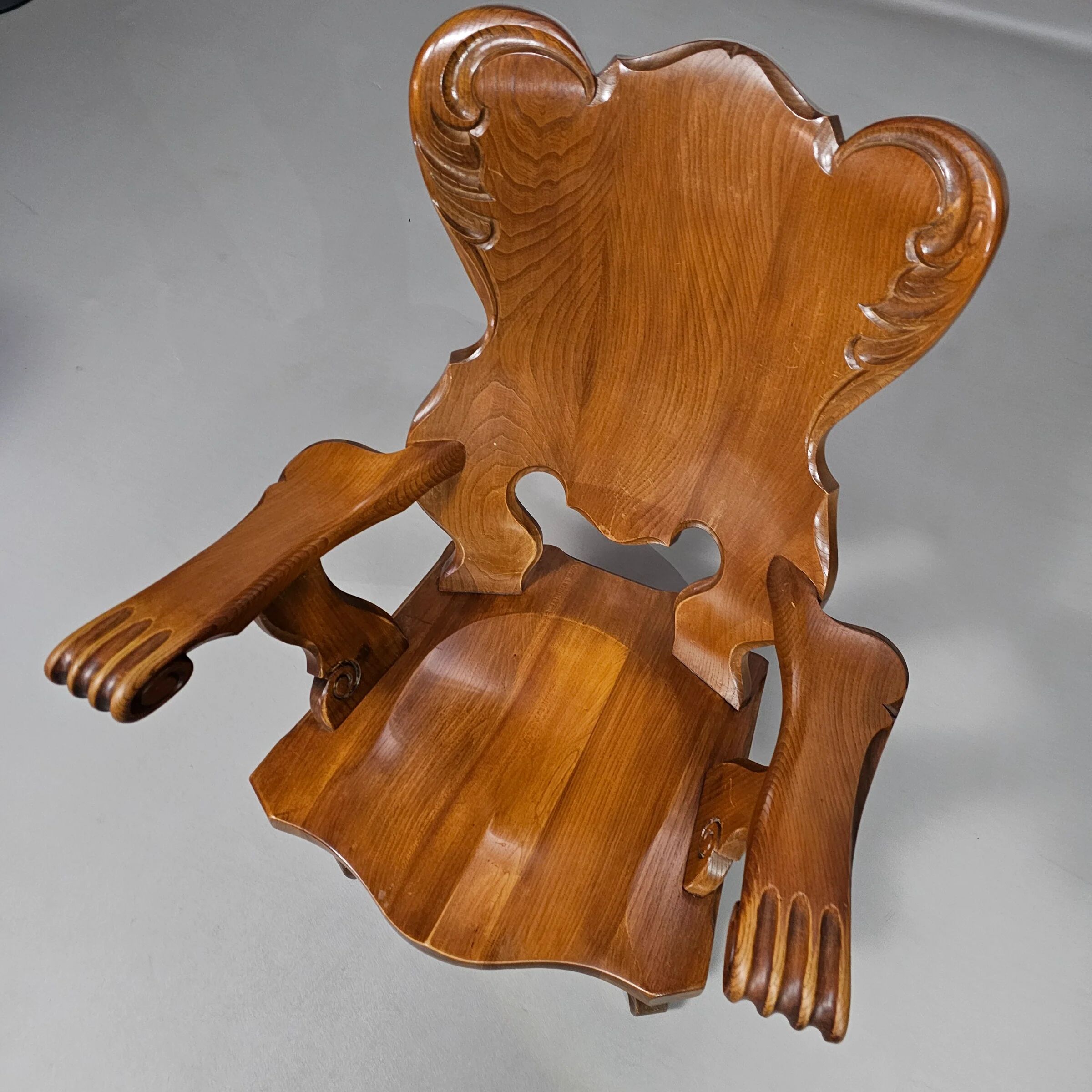 4 x large oak claw armchairs 1960s