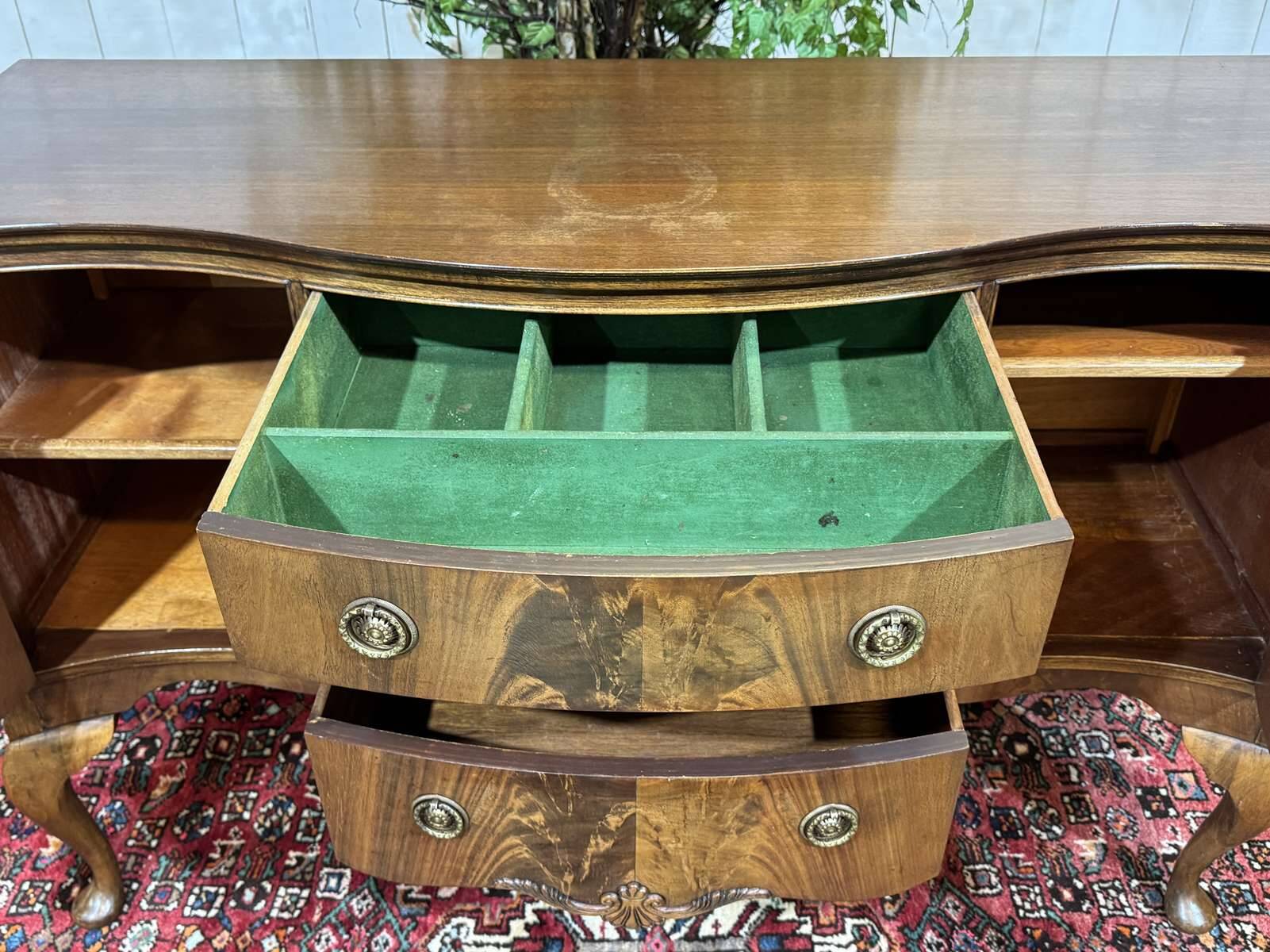 English Chippendale mahogany enfilade from the 1930s.