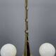 Art Deco Brass and Opaline Glass Chandelier, 1930s