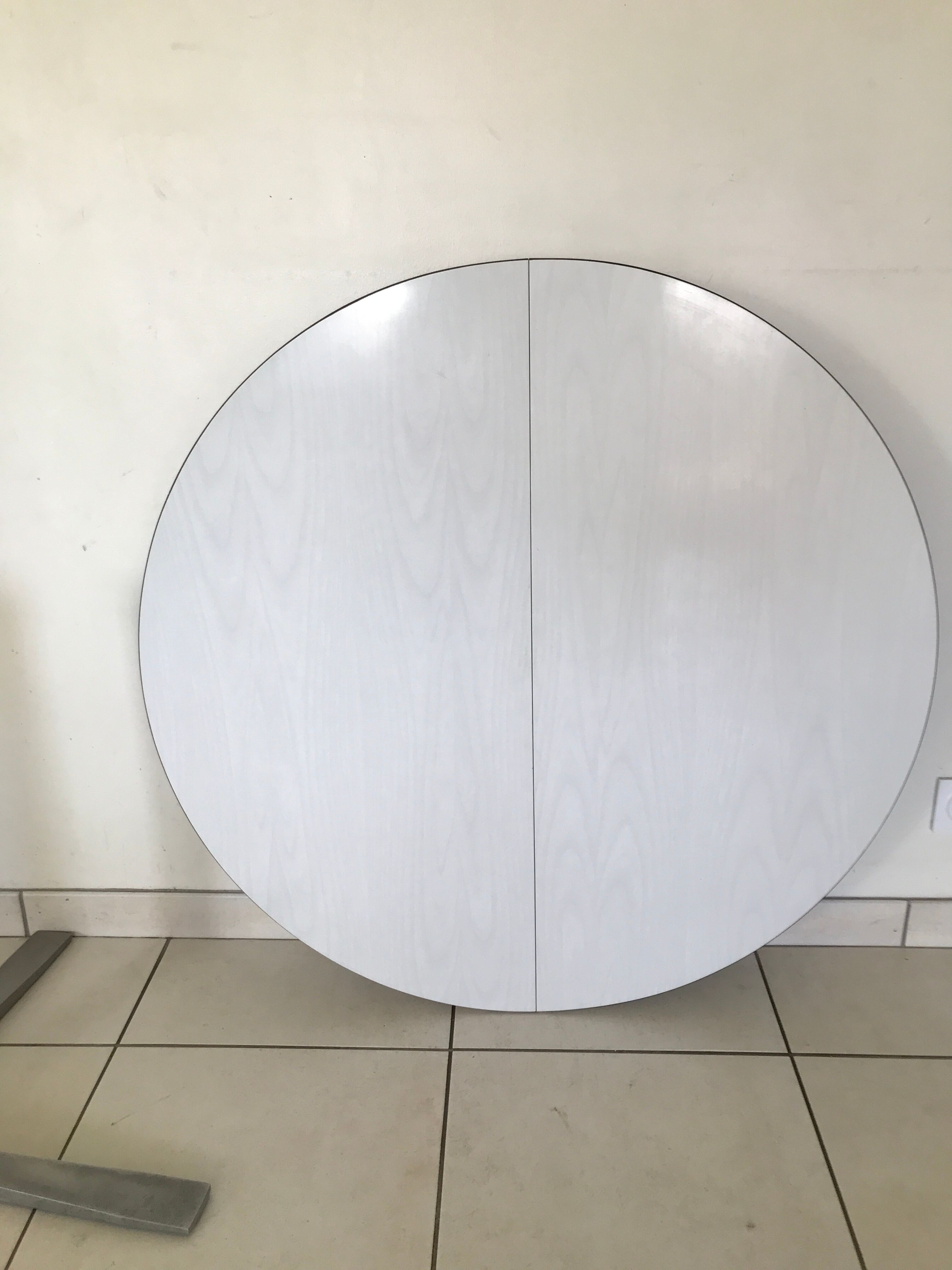 Round table rosewood formica with chairs 70s