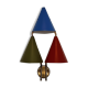 Danish triple-shaded sconce by Svend Aage Holm Sørensen for Lyfa, 1950s