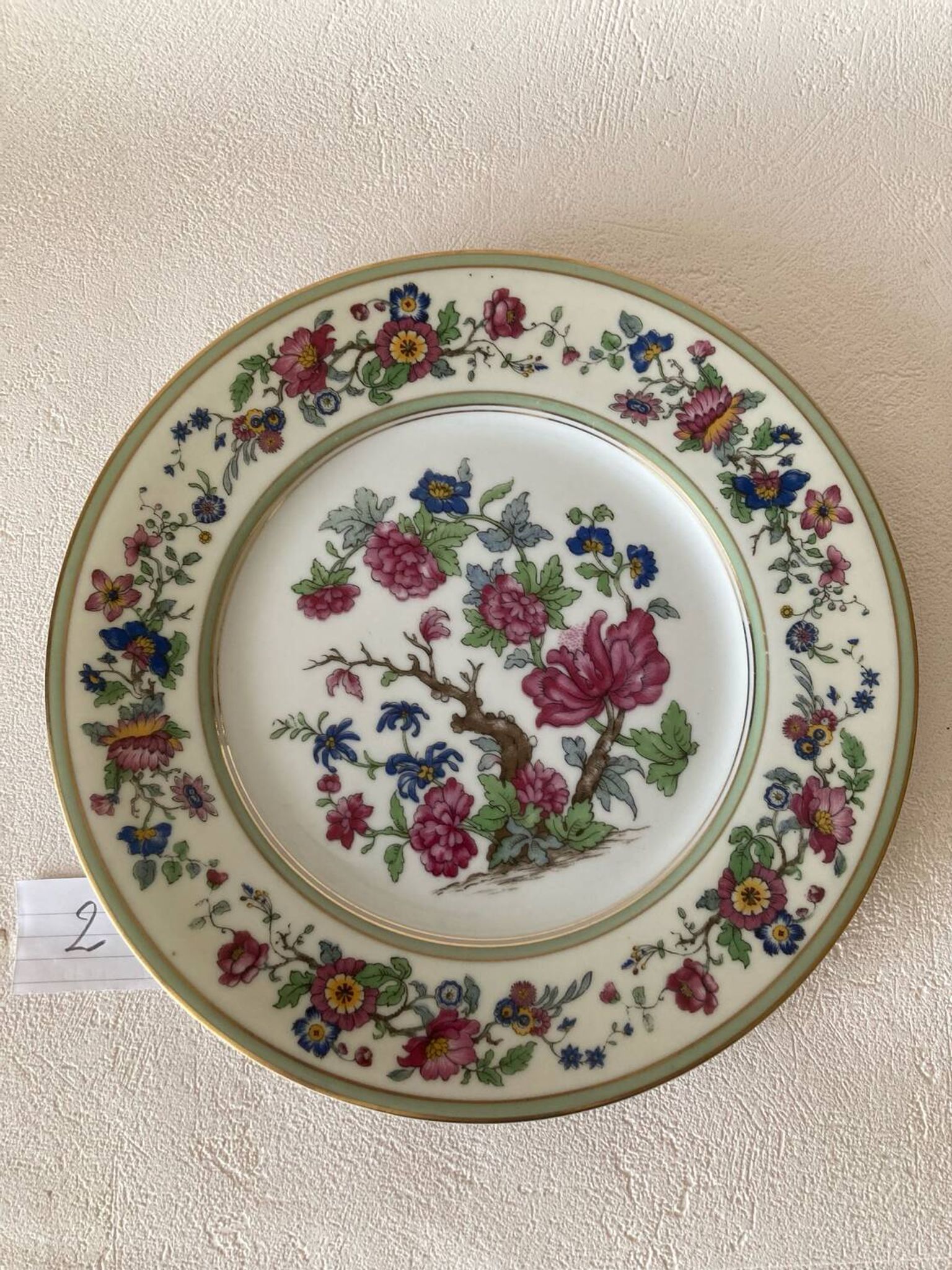 2 Large Presentation Plates “Tree of India” Decor Charles Ahrenfeldt