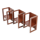 Set of 3 teak convertible children's chairs / stools / side tables, 1960s