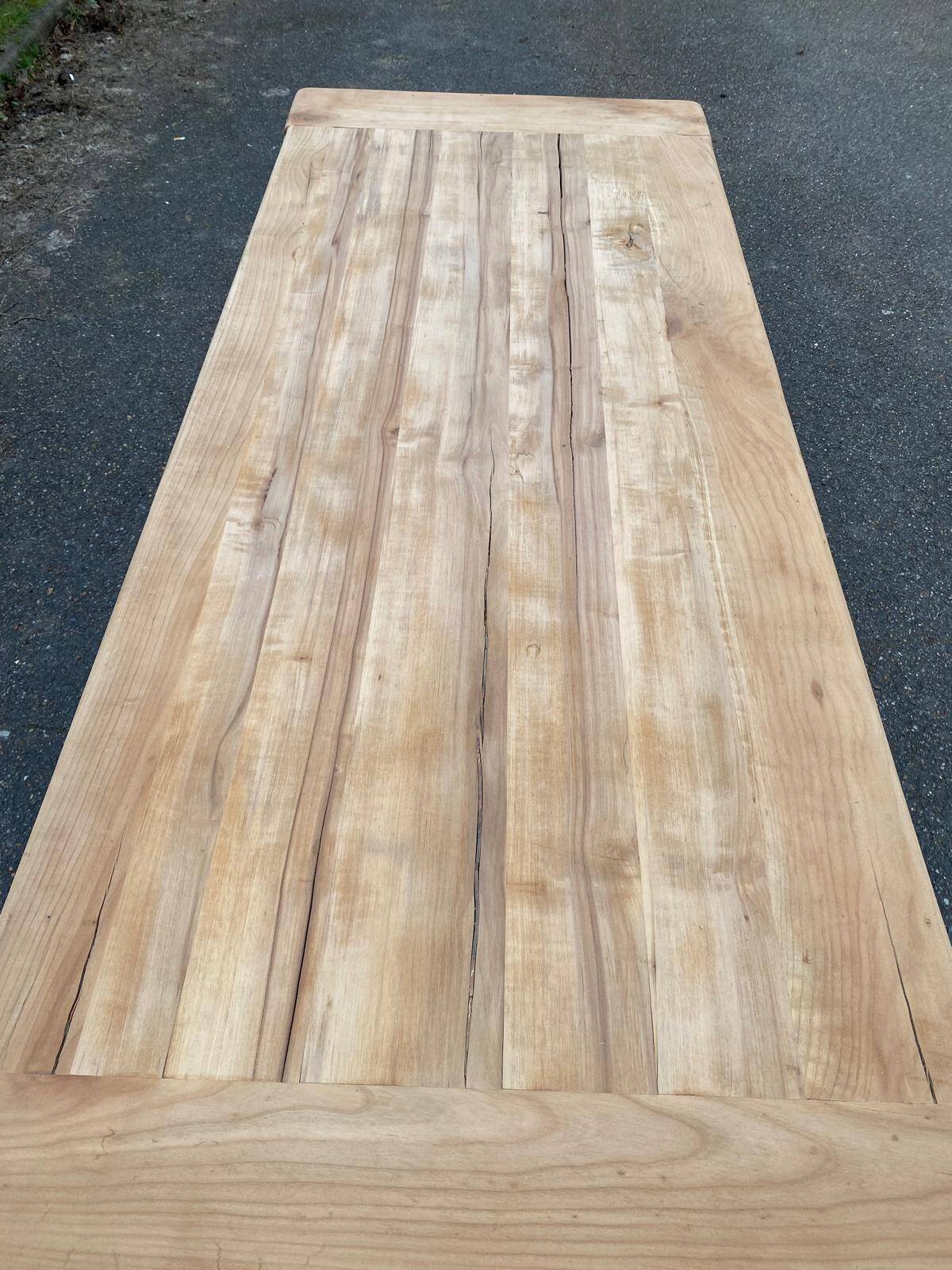 Renovated extendable farmhouse dining table made of solid wood, 200cm, 1950.