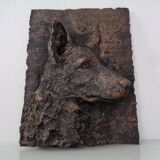 Large copper-coloured German Shepherd relief, 1960s