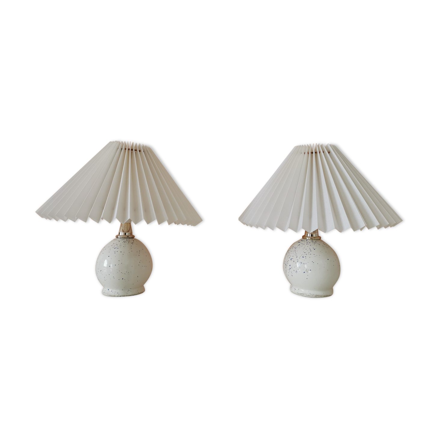 Pair of upcycled lamps folded lampshades