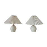 Pair of upcycled lamps folded lampshades
