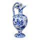 Fine earthenware jug with blue and white decoration, 19th-century work.