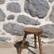 Tripod stool in turned wood