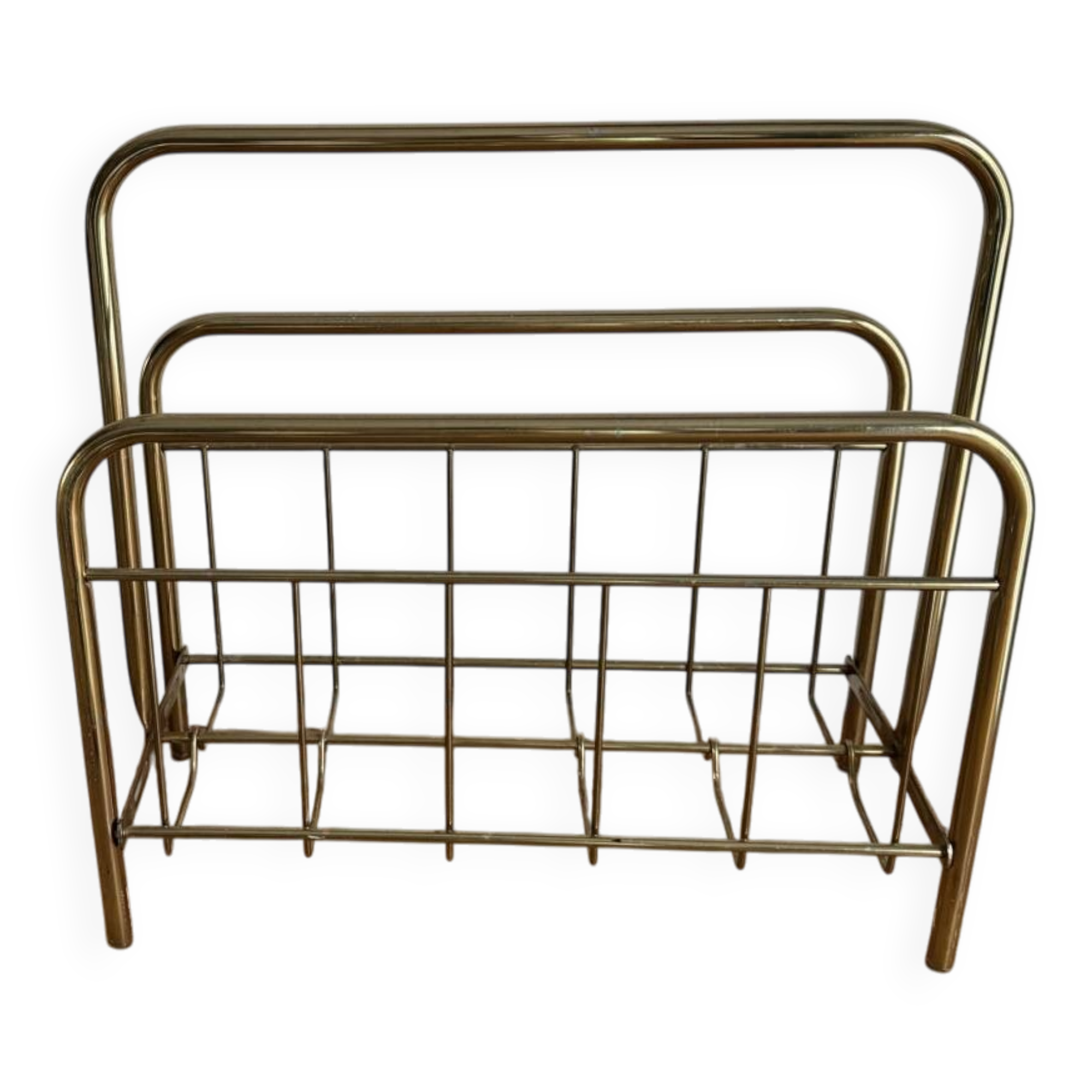 Vintage gold magazine rack