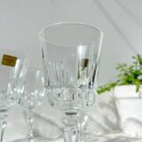 6 vintage Cristal d'Arques Chantelle red wine glasses