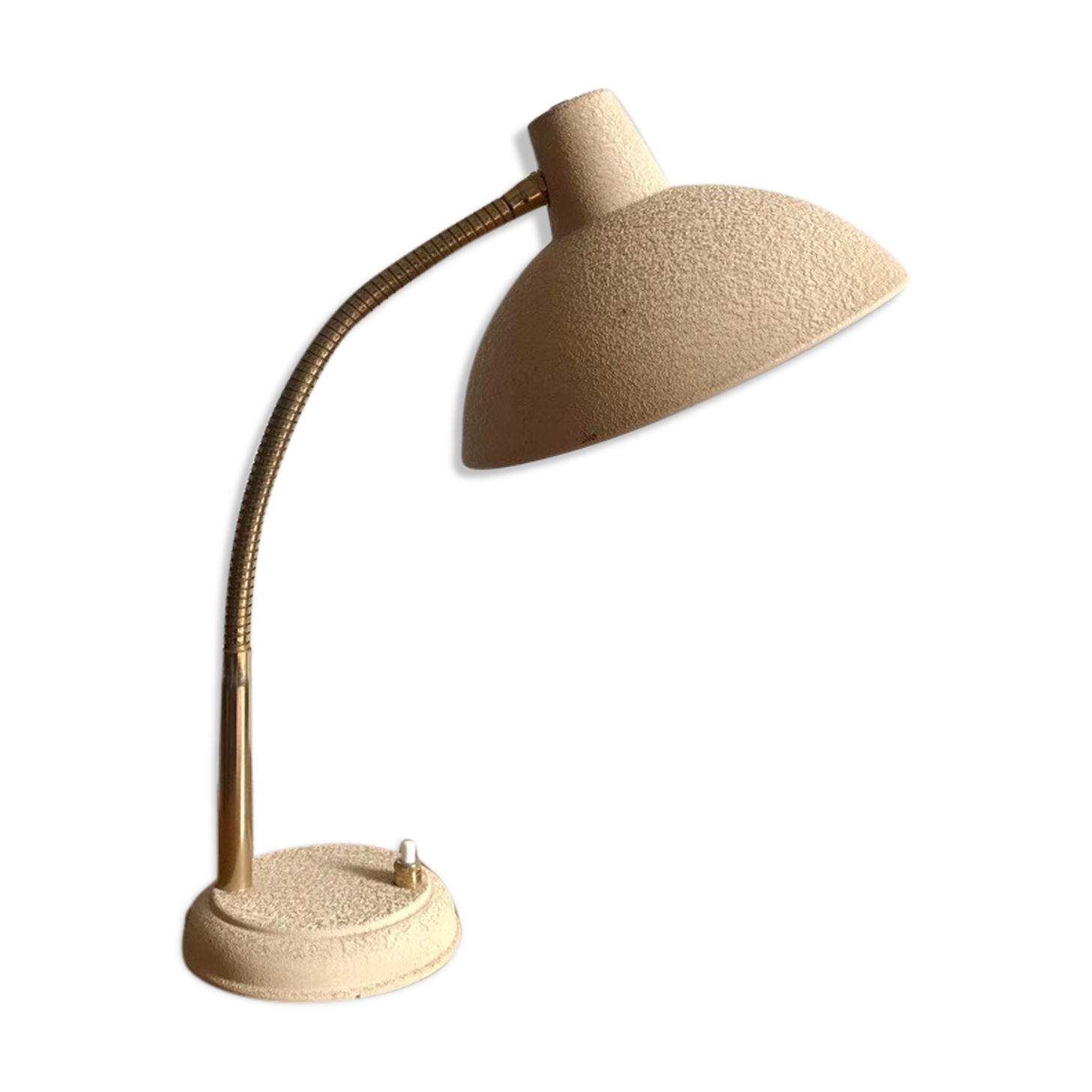 Vintage beige metal desk lamp