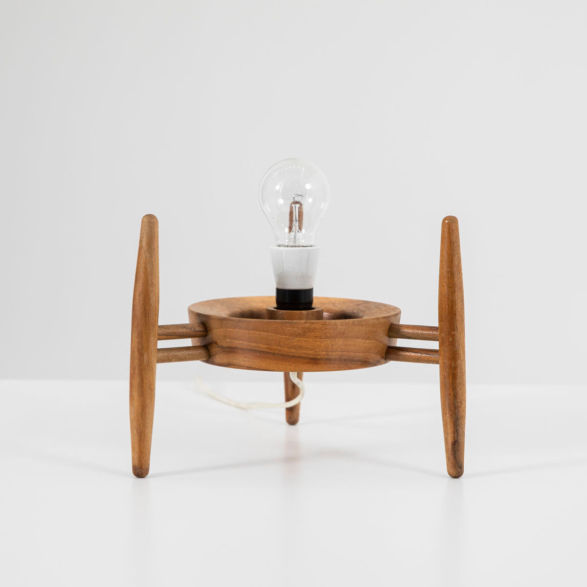 Wood and glass table lamp by Uluv