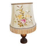 Abat-jour/lampe de chevet en bois et  peau de chèvre