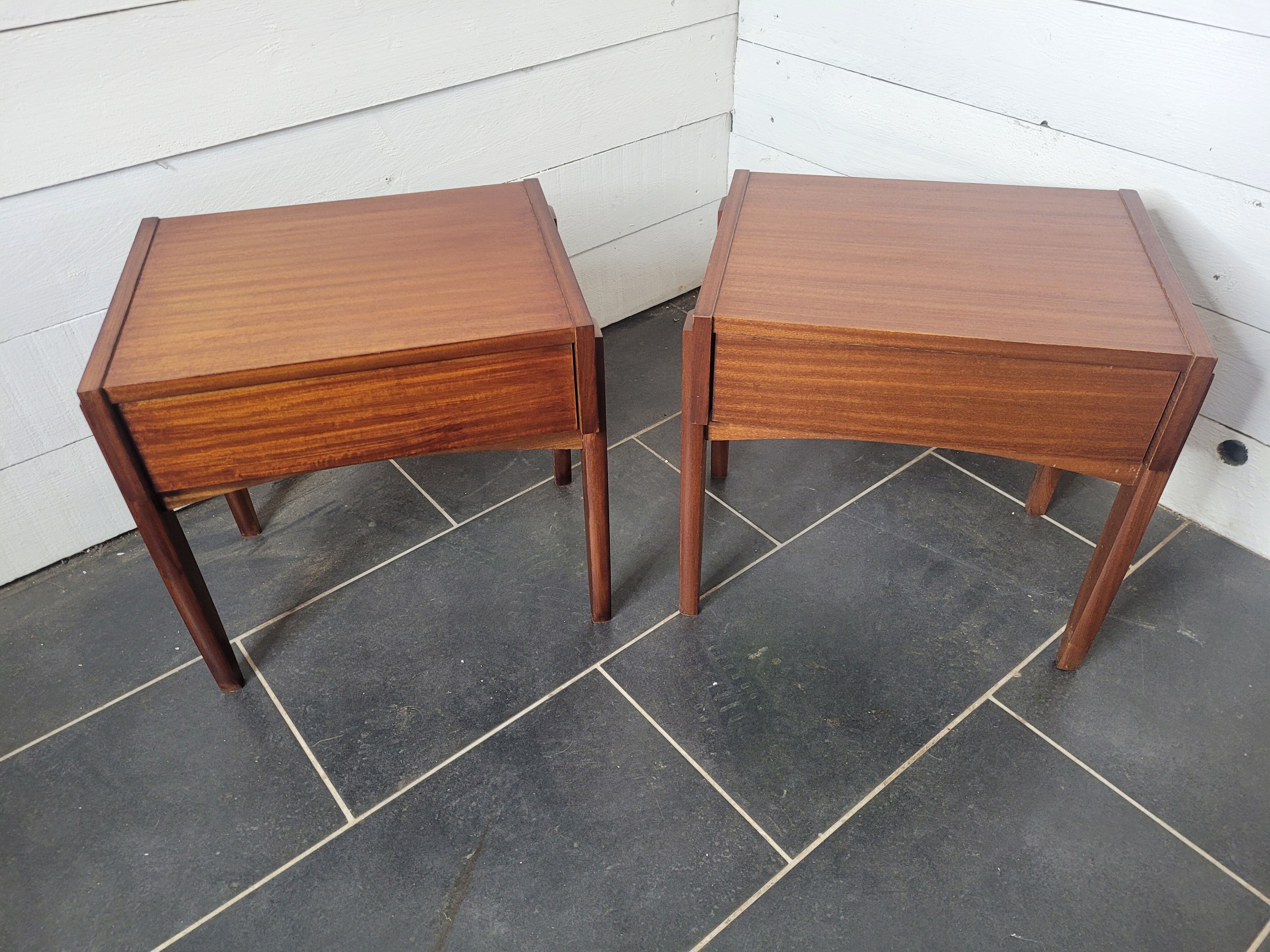 Pair of Scandinavian teak bedside tables from the 60s