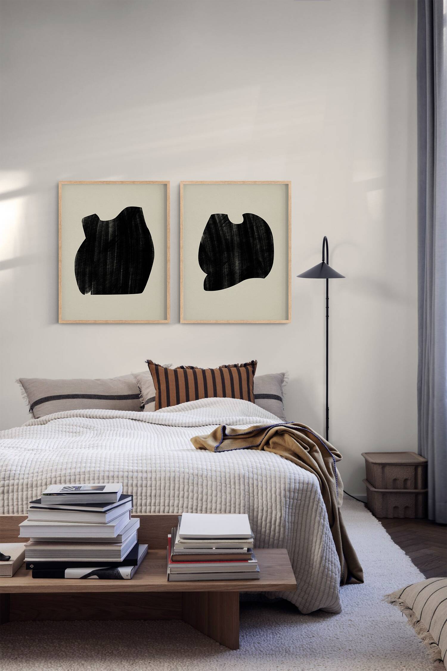 Pair of giclee prints, abstract wall art set of two, 50x70cm