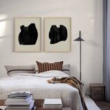 Pair of giclee prints, abstract wall art set of two, 50x70cm