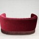1970s, Danish 2-seater "Banana" sofa, original cherry-red velour.