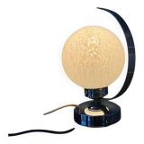 Vintage chrome table lamp with glass shade