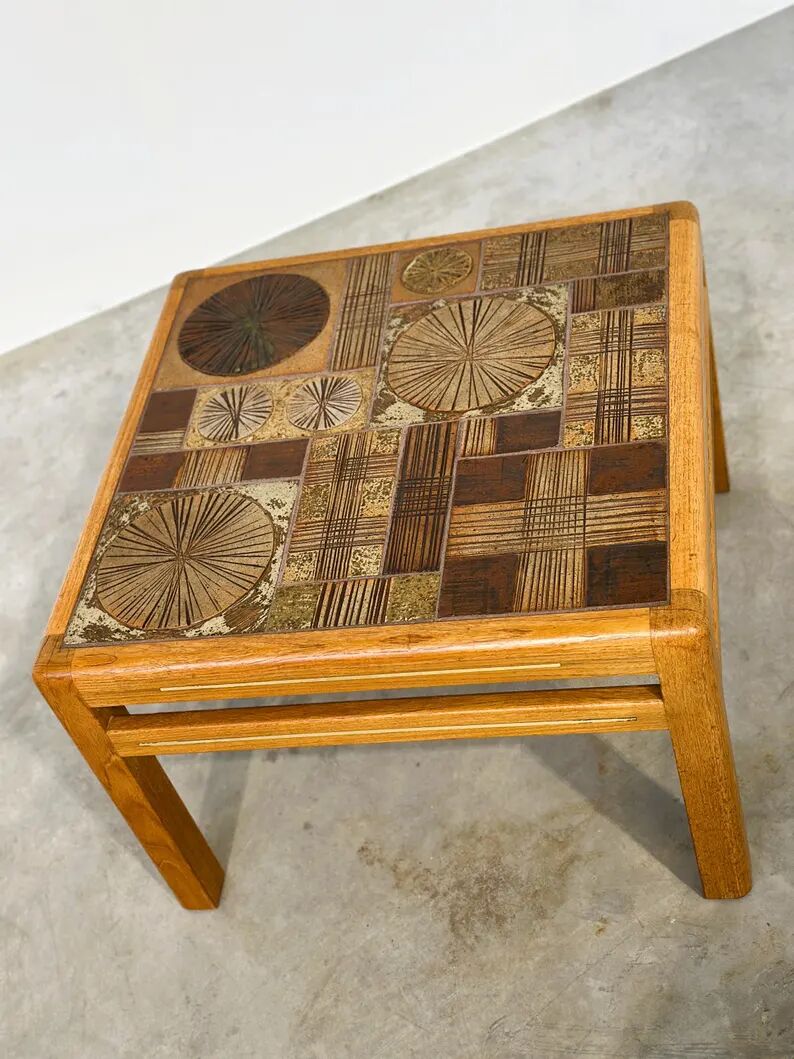 Poulsen Coffee Table for Haslev Møbelsnedkeri in Ceramic Tiles, Denmark, 1960s