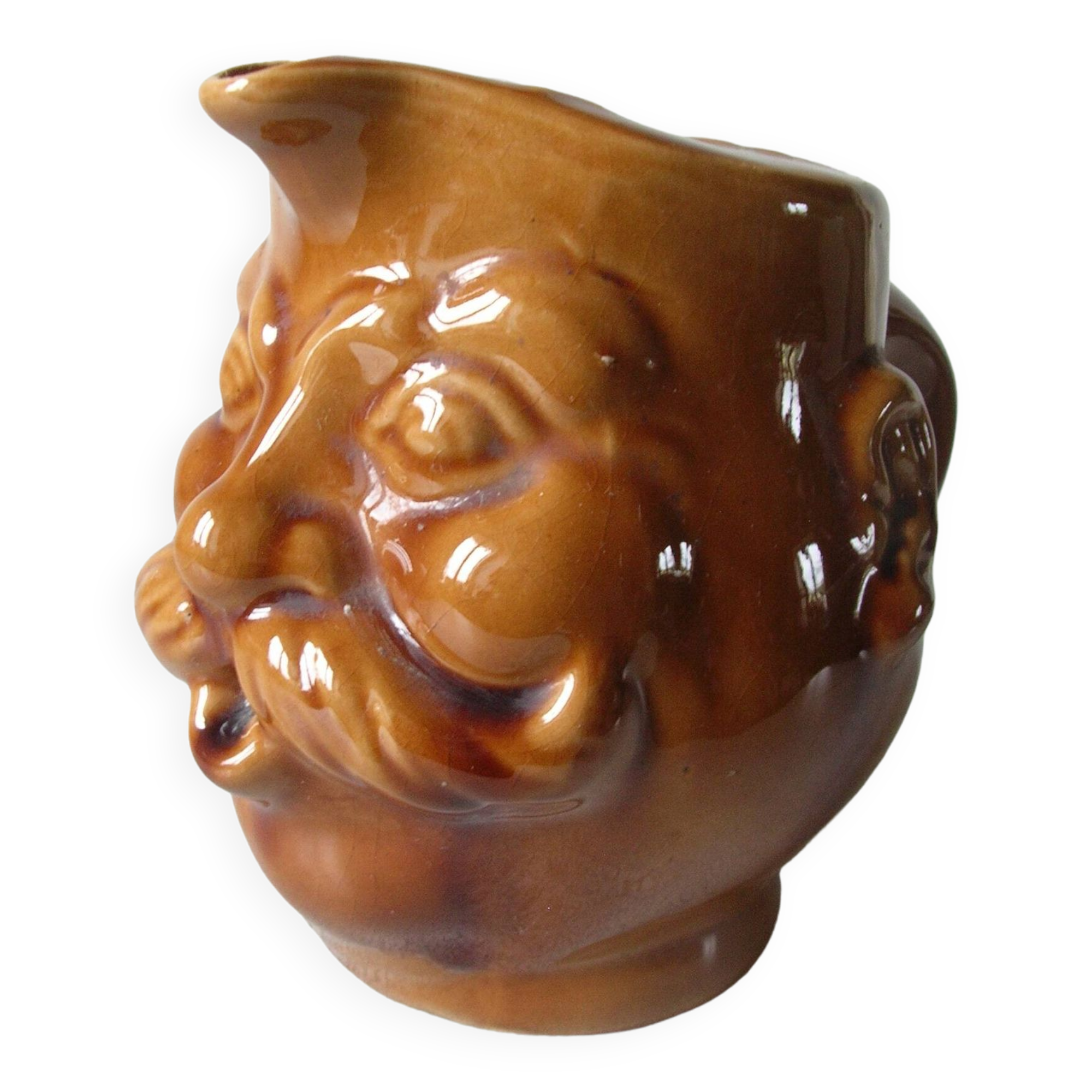 Old anthropomorphic pitcher Vins Fins Brocard Pichot jug bistro estaminet