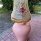 Large vintage ceramic pink pot lamp – Hand-painted lampshade