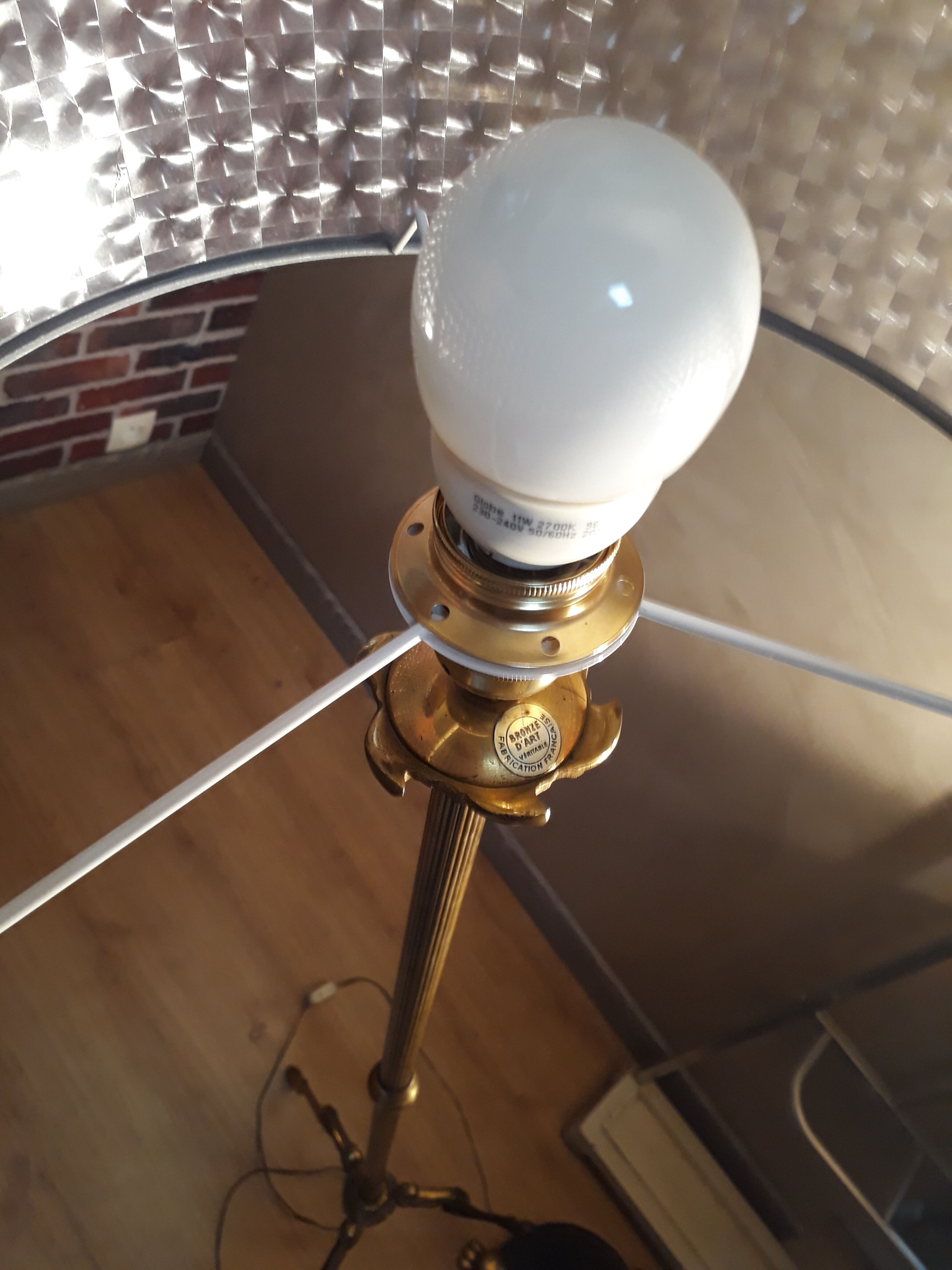 floor lamp bronze1960 a70 foot bronze label paris state very correct abatjour 38x20cm sending possible