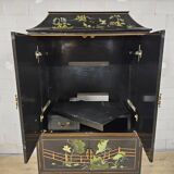 Vintage Chinese pagoda cabinet traditional scene (bohemian)
