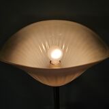 Italian floor lamp with pink Murano glass and brass foot