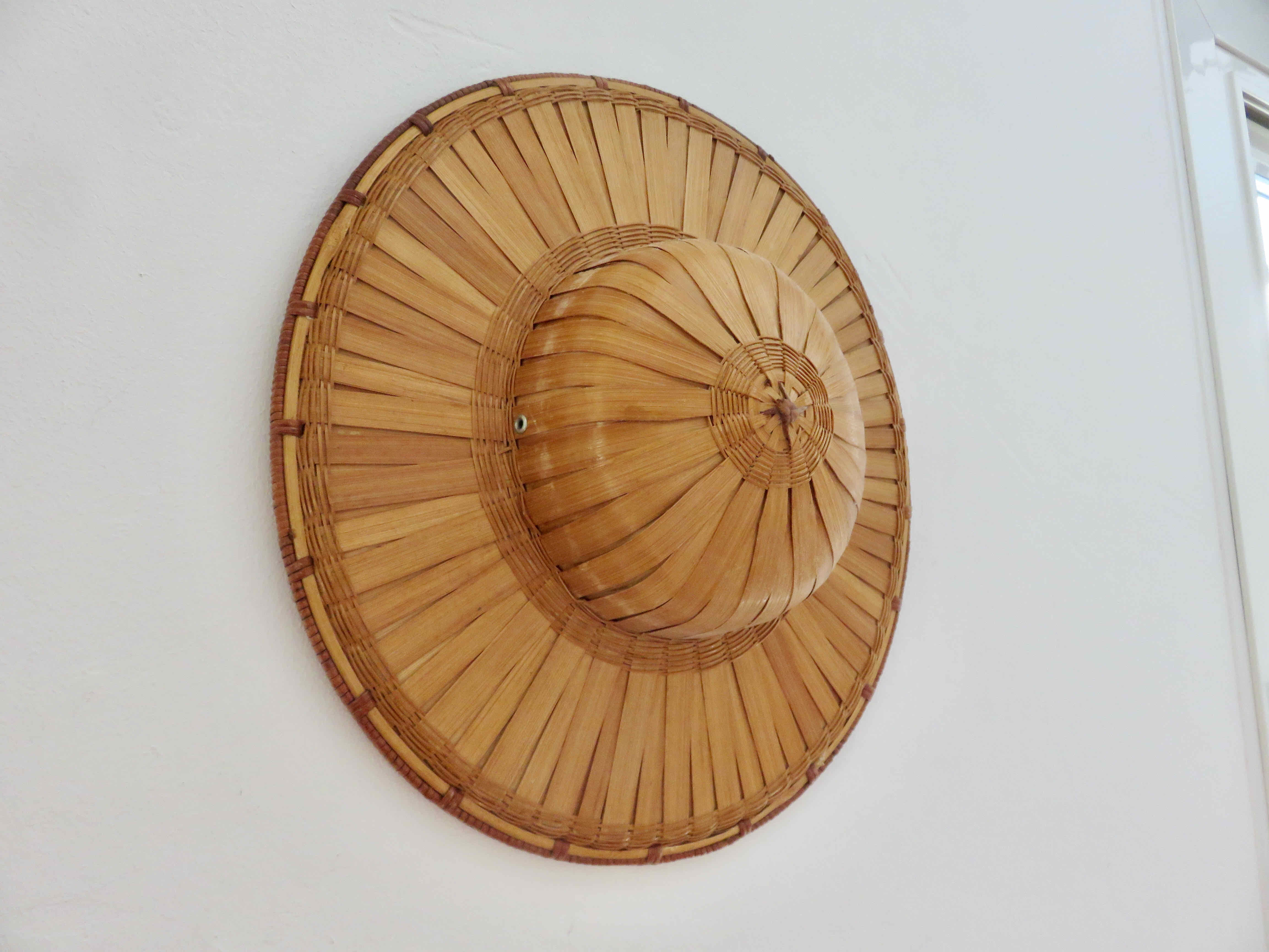 Hat colonial helmet in bamboo 70s