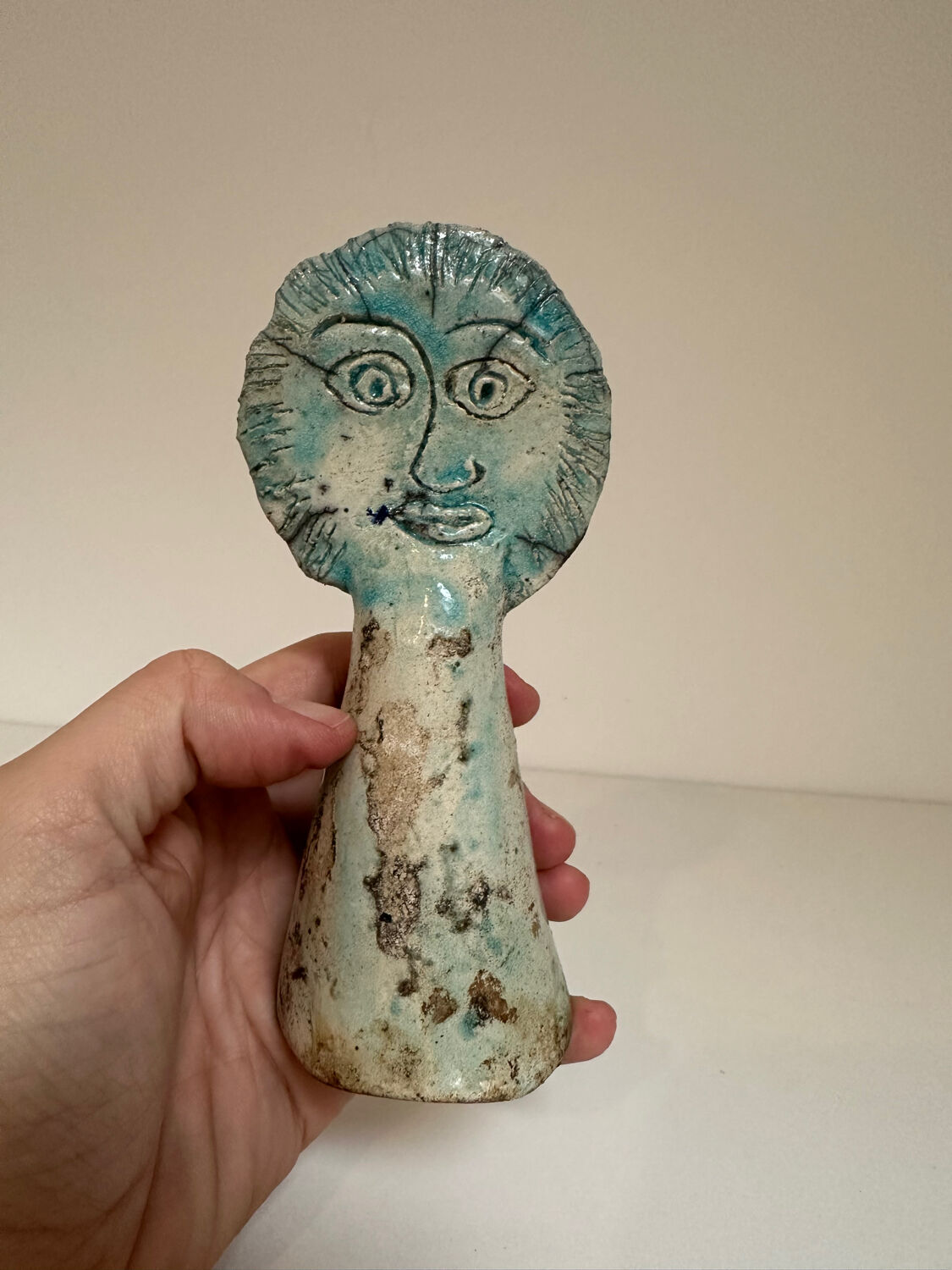 Sun sculpture in glazed terracotta, 1970